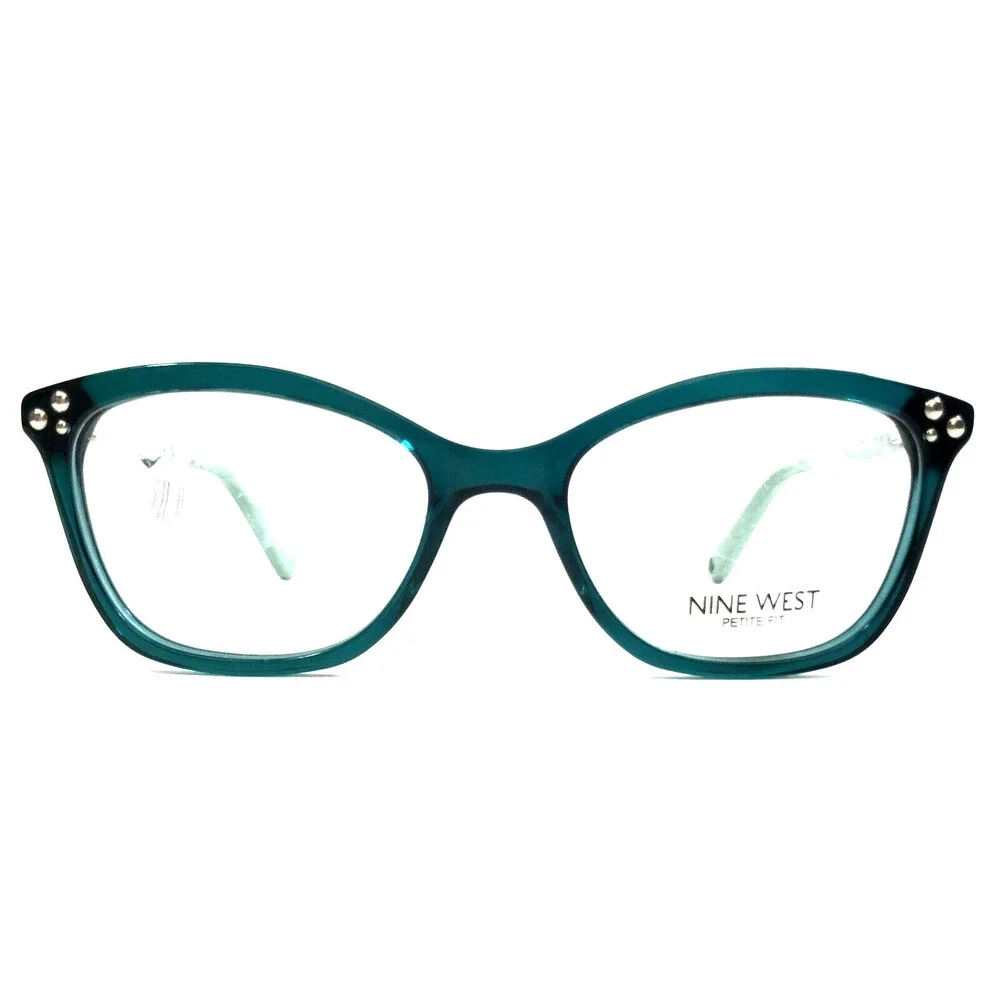Nine West Petite Eyeglasses Frames NW5155 324 Teal Green Cat Eye 47-16-135